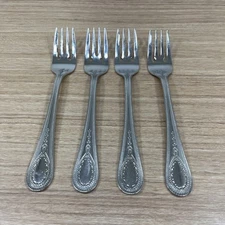 Wallace CONTINENTAL BATEMAN Salad Forks Stainless Flatware Set (4)