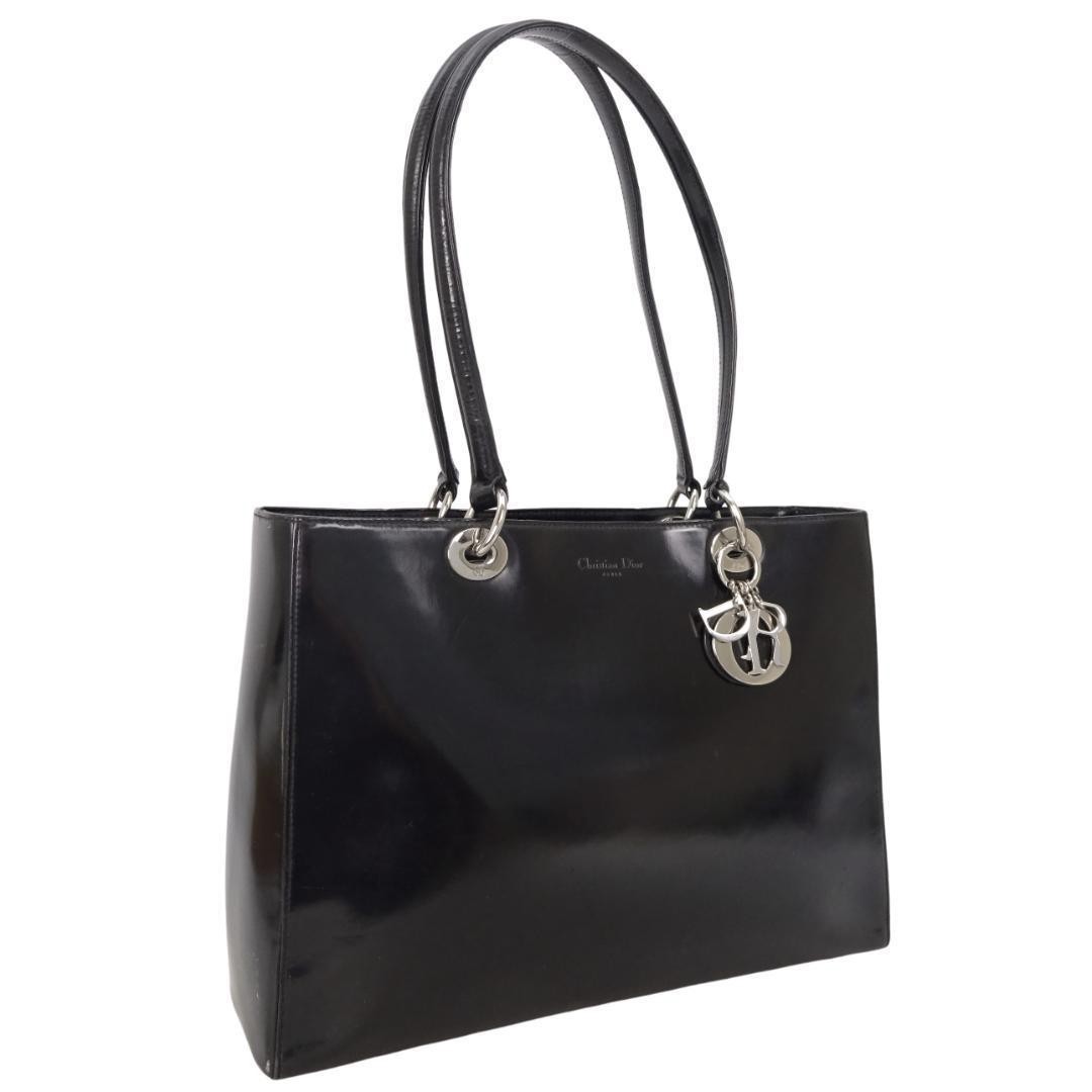 Christian Dior Lady Dior Canage Black Leather Shoulder Tote Bag New