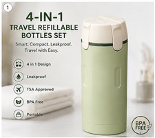 4-in-1 Travel Refillable Toiletry Bottle Set Leakproof Portable Dispenser Kit