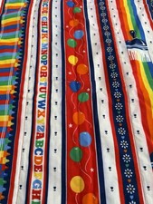 Handmade Nursery Quilt Baby Blanket Childs Throw Crayons ABC Stripes 47X42