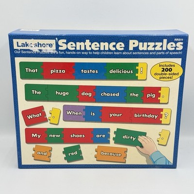 Vintage Lakeshore Learning Sentence Puzzles RR511 Grammar Parts Speech 200 pcs