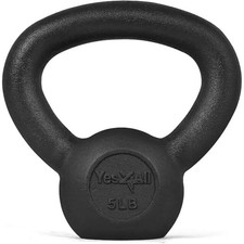 Yes4All Solid Cast Iron Kettlebell Weight   Great 4.9 Pounds, A.Black 5lbs