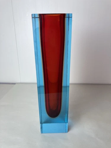 Vintage Murano Sommerso glass vase Read Description!