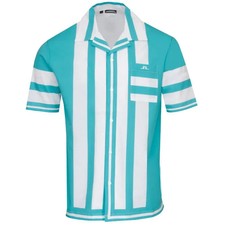 J. LINDEBERG WILL MEN'S SHIRT GOLF MEDIUM BLUE CURACAO NEW NWT