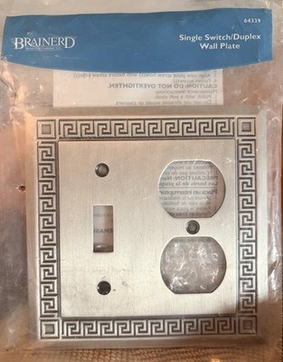 Brainerd Studio Brushed Satin Nickel Metal Single Switch/Duplex Wall Plate 64339