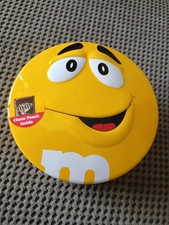 M&ms Candy Tin Yellow Character Vintage Retro Collectible Empty
