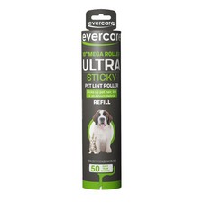 Evercare 10-Inch Mega All-Purpose Pet Hair Lint Roller Refill, 50 Sheets   Stick
