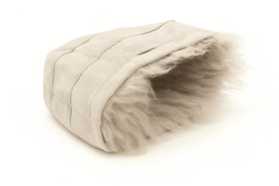 Sombrero Papakha Blanco | Lana de Oveja Tradicional Estilo Cosaco Caucásico - Imagen 4 de 4