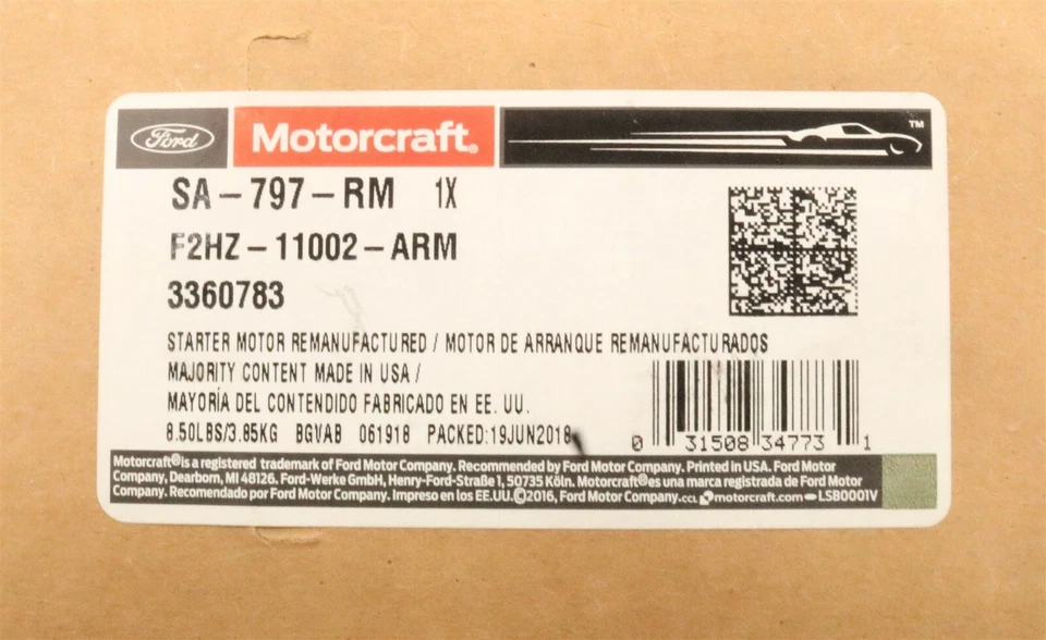 Motorcraft Reman Starter Motor SA-797-RM Ford F600 F700 7.0L V8 1992-1998 - Изображение 2 из 4