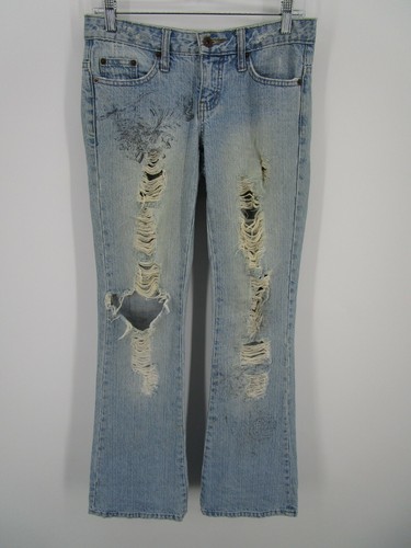 26 Blue Bootcut Jeans Ripped Denim 