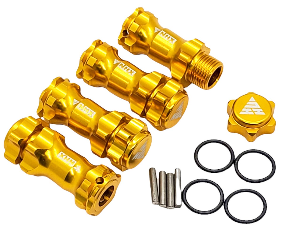 NHX RC 17mm Wheel Hex Hub 30mm Extension Adaptor 4Pcs Gold Color
