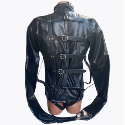 Straight Jacket Asylum Body Harness Straight Jacket Costume Armbinder Clubwear