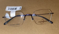 Naturally Rimless NR 374 Navy Rimless Eyeglass Frames 51  19 140 (B-33)