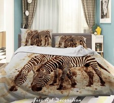 Set copripiumino trapuntato motivo zebrato 3D lenzuola