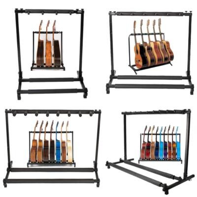 3/5/7/9 Triple/Five/Seven Multiple Guitar Bass Stand Holder Stage Folding Rack