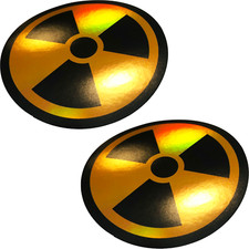 2x Shiny Radioactive Biohazard Nuclear Radiation Symbol Sticker Skateboard Decal 2x Shiny Radioactive Biohazard Nuclear Radiation Symbol Sticker Skateboard Decal