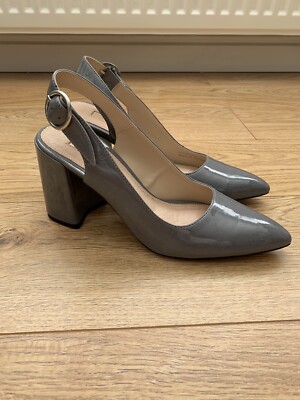 Topshop Grey Gramercy Slingback Heels Size UK UK