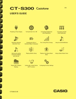 Casio CT-S300 CTS300 Casiotone Keyboard USER'S GUIDE OWNER'S MANUAL