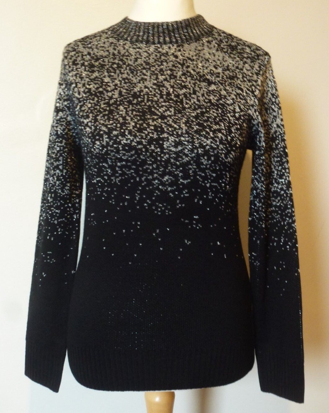 KIOMI Metallic Pullover Jumper Womens Long Sleeve Size XS BNWT RRP £34.99 Black
