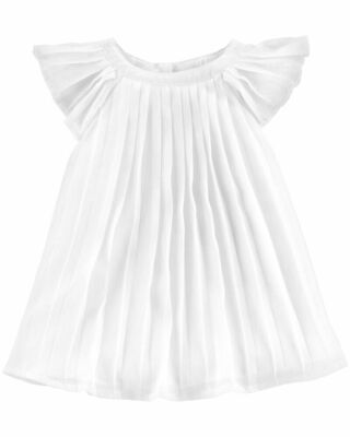 OshKosh Ivory Pleated Dress Size 0-3 Months