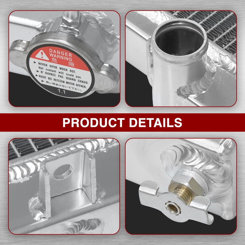 Dual 2 Row Full Aluminum Radiator For 1998-2003 Subaru Legacy Liberty 2.0 Manual — 第 3/4 张图片