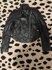 Guess By Marciano 100% Lamb Cropped Leather Jacket Motorcycle M