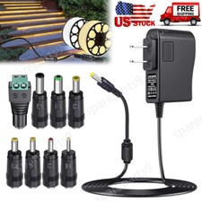 12V 2A Power Supply Regulated DC Power Adapter with 8 Tips, Charger Transformer