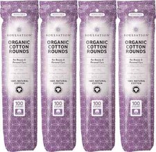 Organic Cotton Rounds, 400 Count - Makeup Remover Pads for Face, Lint-Free