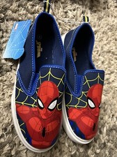 NEW SPIDERMAN SLIP ON SHOES UNISEX KIDS 4 BOYS GIRLS 4
