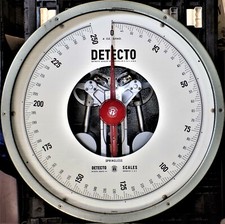 VINTAGE DETECTO 1624AJ5V PORTABLE PLATFORM DIAL SCALE 562 POUND CAPACITY