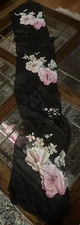 Hijab/Scarf Black Floral  10 x 60” Gorgeous Material Scarf/Hijab Vintage