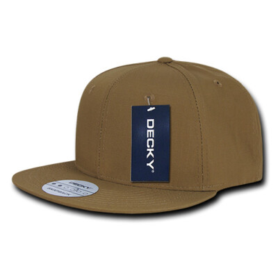 Ripstop Flat Bill Snapback Cap - Coyote, Cotton Hat (Decky 360-COY, New)