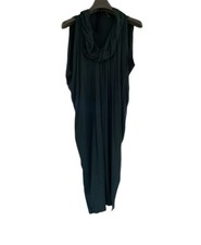 Poleci draped knee length sleeveless dress dark green sz XS