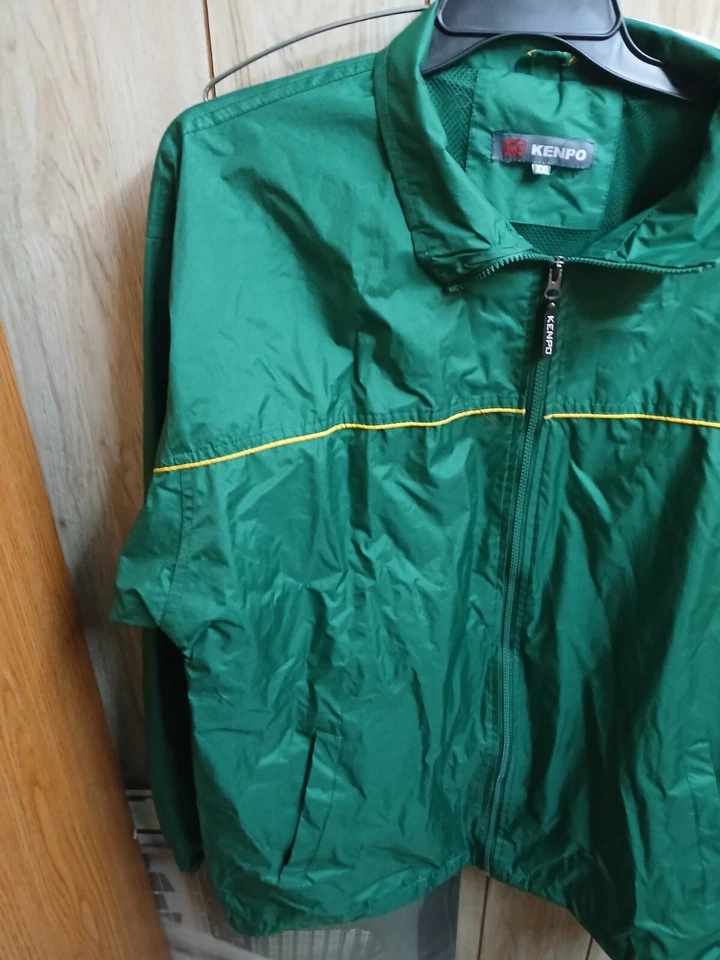 Kenpo Windbreaker Jacket Mens 2XL Full Zip Netted Lining  Green - Image 2 of 4