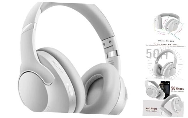 Active Noise Cancelling Headphones Bluetooth Over Ear, 50 Hours #2 Grey