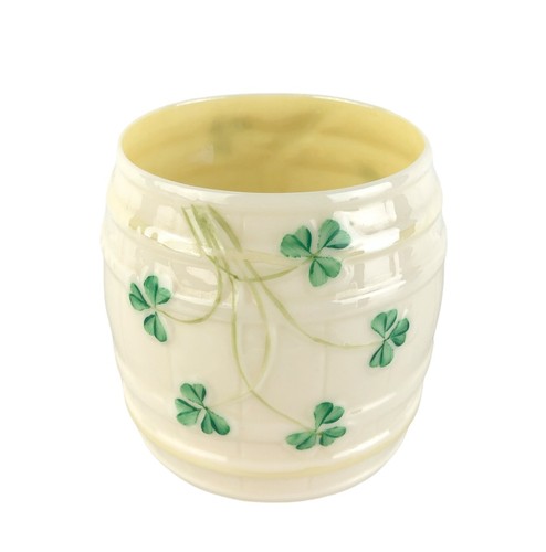 Belleek Shamrock Porcelain Archive Collection Barrel Shaped Marmalade No Lid - Picture 2 of 6