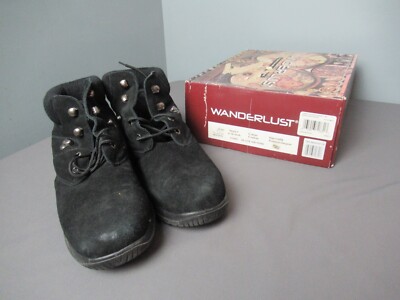 Wanderlust Boston Black Boots T10459 - Size 11WW - Suede w/ Box - j4 pb