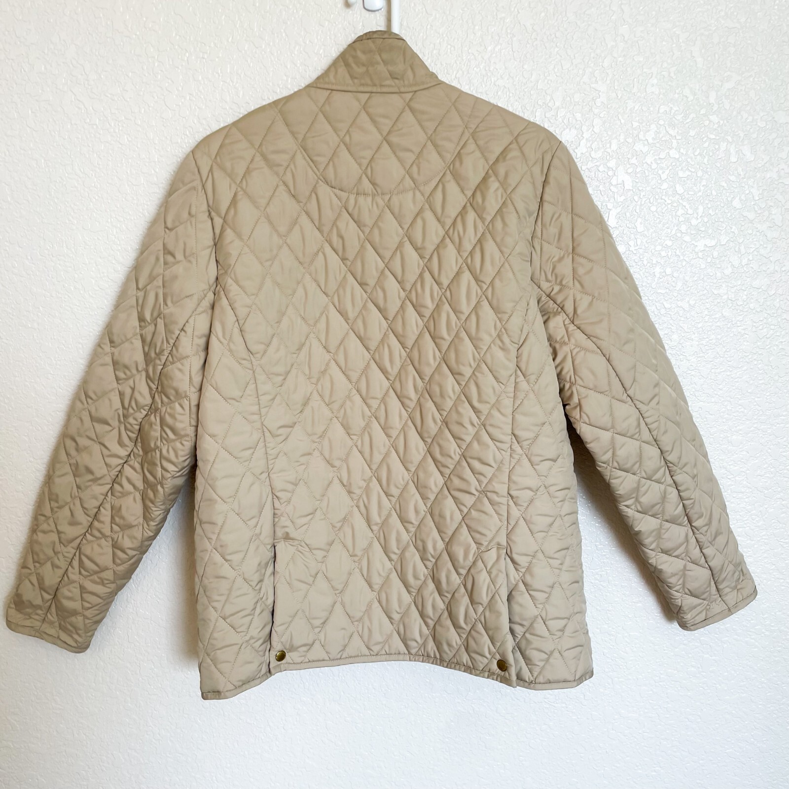 Lands End Quilted Jacket Women's Large Tan Dory Barn Chore Riding