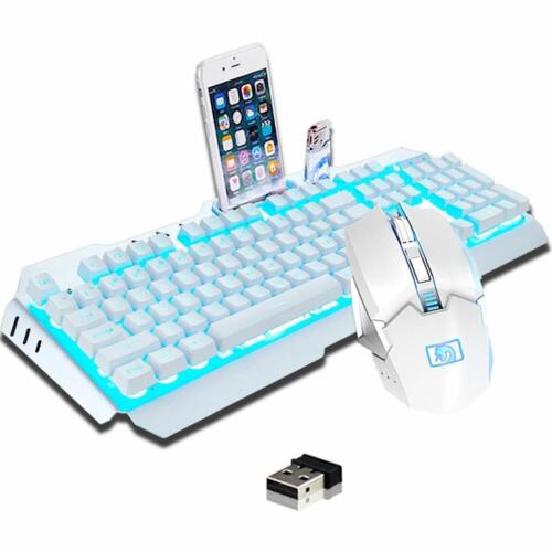 Set mouse tastiera da gioco ricaricabile sensazione meccanica LED arcobaleno - Foto 15 di 15