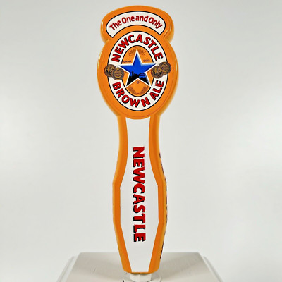 Newcastle Brown Ale, The One & Only orange mini wood Beer Tap Handle 7''