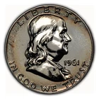 1961 50c Franklin Silver Half Dollar - Speckled Rainbow - GEM Proof - SKU-Z3943