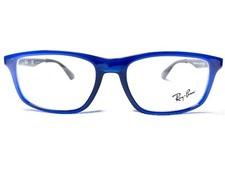 NEW Ray Ban RB7055 5393 Mens Shiny Blue Rectangle Eyeglasses Frames 53/17 145