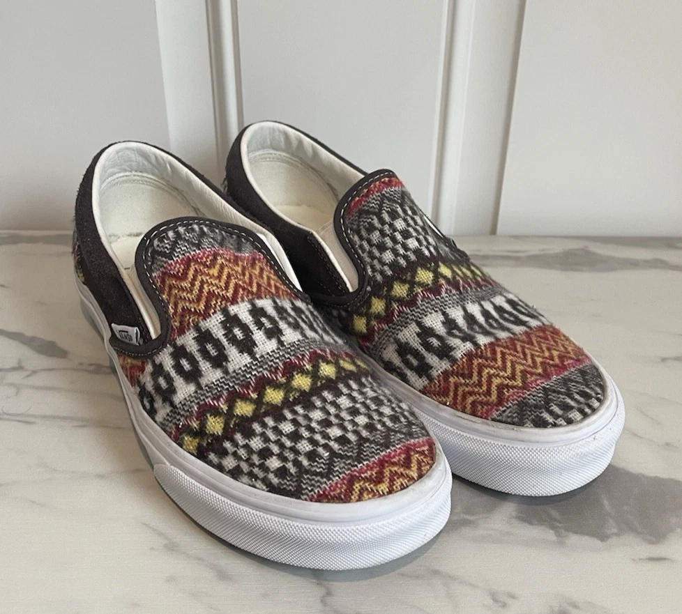 Vans sneaker slip on donna 8 5 Fair Isle Aztec marrone western multicolore uomo 7