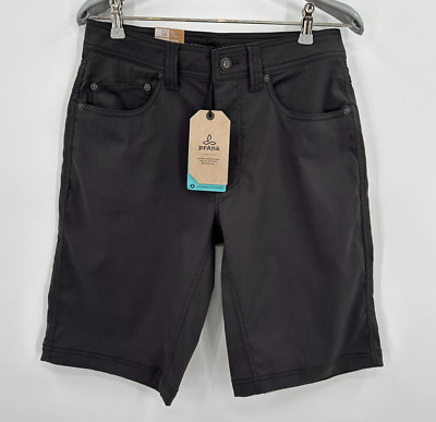 PrAna Stretch Zion Brion Shorts sz 28 Men's 11'' Inseam Slim Charcoal Gray NWT