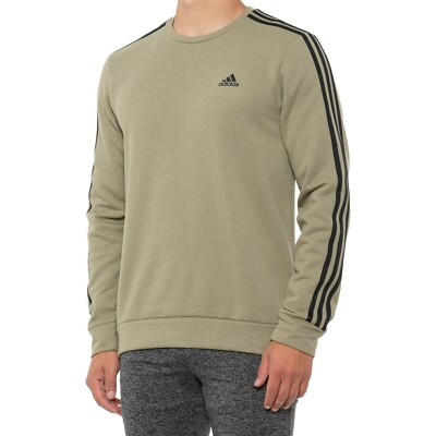 Adidas Green Three Stripe Active Pullover Crewneck Sweatshirt Men s Size M