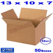 50 - 13x10x7 Cardboard Boxes 32-ECT Mailing Packing Shipping Corrugated Carton