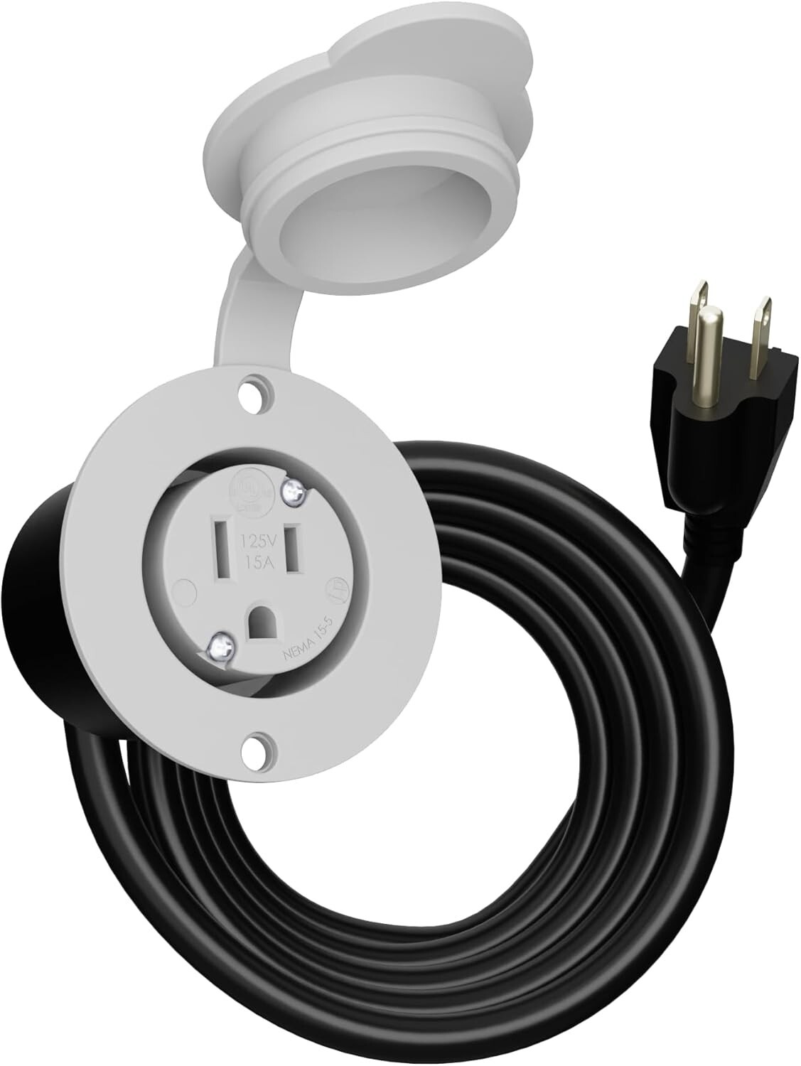 Industrial-Grade 10' Weatherproof Extension Cord & Outlet Kit for Outdoors
