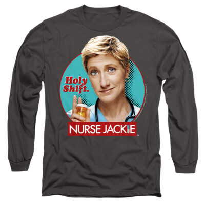 Nurse Jackie Holy Shift  Mens Long Sleeve T-Shirt , Charcoal