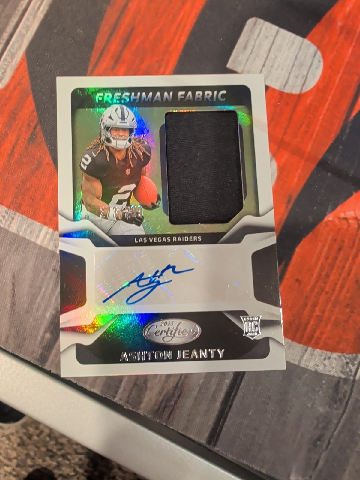 2025 Certified Ashton Jeanty Freshman Fabric Rookie Patch Auto RPA #27/299