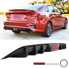 Rear Bumper Diffuser 6 Shark Fins Spoiler Splitter Wing Lip For Kia Forte Forte5